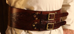 Breiter LARP Ledergürtel, Breiter LARP Ledergürtel, braun