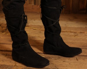 Mittelalterstiefel aus Mittelalterstiefel aus Wildleder Schwarz